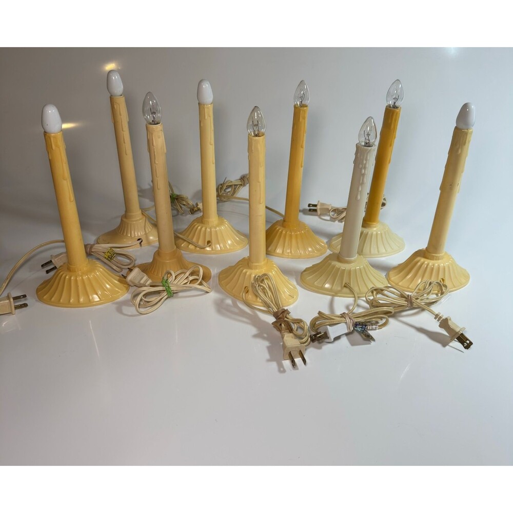 Vintage Holiday Christmas Electric Window Candles Plastic Wax Drip TESTED LOT 9